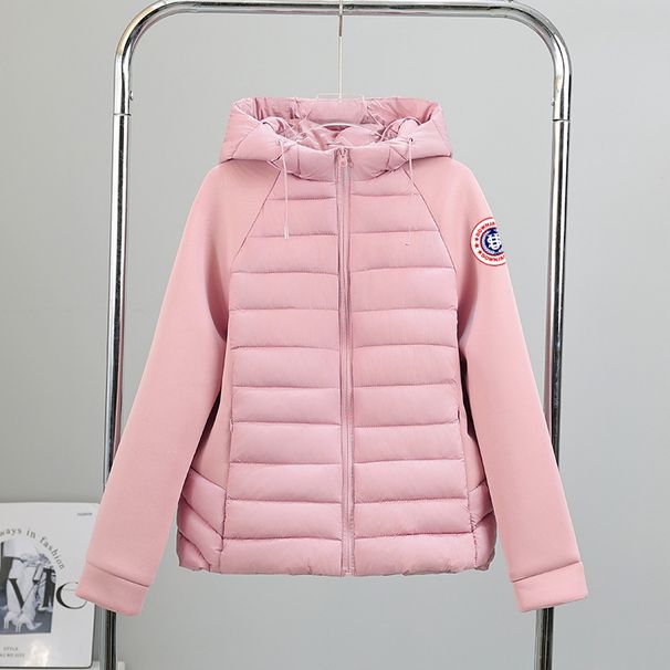 Men's Clothing Hooded Down Cotton Coat, Seasonal Patchwork, Petite Warm Cotton Coat With Wheat Ear Armband, US Style Women's Outerwear_viptrois.com