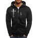 Men's Printed Hooded Sweatshirt – Lightweight Jacquard Pullover For Gym, Streetwear & Casual Layering (5 Colors, S-XXXL)_viptrois.com