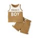 Mother & Kids Children's clothing from one batch 2024 infant and toddler summer sleeveless letter print splicing casual boy small suit_viptrois.com