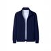 Men's Long-sleeved Large-size Casual Loose Zipper Cardigan Stand-up Collar Cross-border Sports Tooling Sweater_viptrois.com