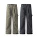 Men's Clothing Retro Handsome Straight Wide Washed Old Leg Overalls Trendy Casual Pants Men's Pants_viptrois.com