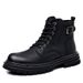 European Warm Series Martin Autumn Winter Warm British Style Men's Plush Lined Leather Shoes High Top Work Boots_viptrois.com