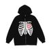 2023 New Skull Hoodie Hip Hop Sweatshirt For Women Loose Street Style Zipper Cardigan Y2K Jacket_viptrois.com