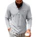 "Men's Heavyweight Twill Henley Shirt – Classic Style Long-Sleeve Layering Tee (S-XXXL, 7 Colors)"_viptrois.com