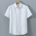 Men's Clothing Sun Protection Outer Wear Solid Color Shirt Casual Versatile Loose Cotton Breathable Short Sleeved Shirt_viptrois.com