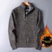 Fashion Fleece Thickened Autumn And Winter New Men's Sweater Zipper Sweater Pullover Loose Knitted Sweater Jacket_viptrois.com