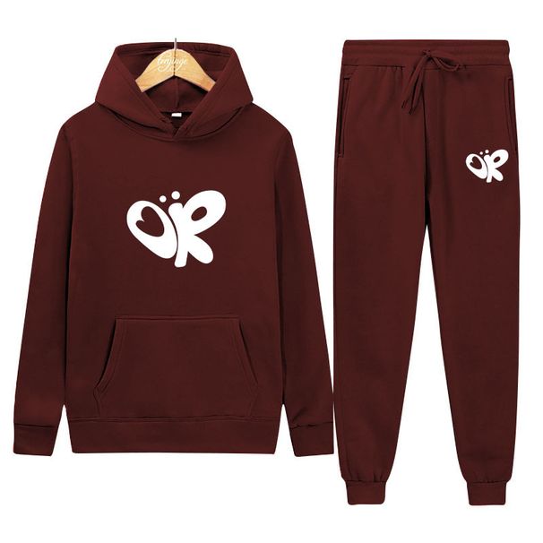 Men's Clothing 2025 Autumn And Winter New American Butterfly Print Unisex Hoodie Plus Velvet Thickened Casual Sports Suit_viptrois.com