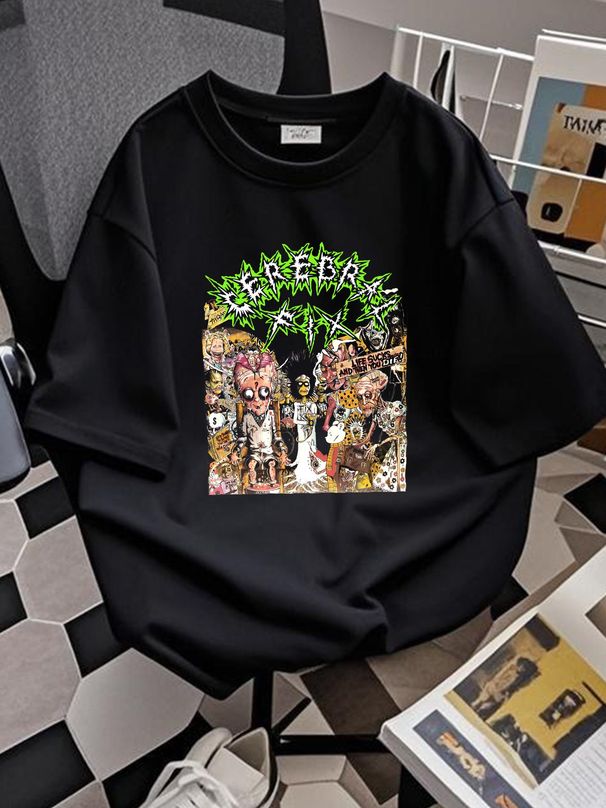 CEREBRAL FIX LIFE SUCKS AND THEN YOU DIE'88 NEW BLACK T-SHIRT Breathable Top For Everyday Wear Summer Casual Fashion Homme Designer Clothes_viptrois.com