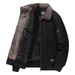 Men’s Heavyweight Fleece-Lined Jacket – Winter-Ready Cotton Shell With Faux Fur Collar (M-5XL, Black/Army Green/Khaki)_viptrois.com