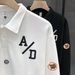 Men's Clothing High end button polo shirt sweatshirt men's spring and autumn style trendy brand lapel new casual loose jacket top clothes_viptrois.com