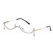 Trendy Lower Half Frame Glasses Water Drop Without Lens Ins Women's Pendant Rhinestone Decorative Dot Diamond Handmade Glasses Frame_viptrois.com