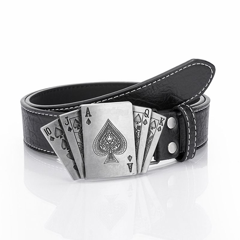 Punk Style Men's Playing Card Unisex Belt_viptrois.com