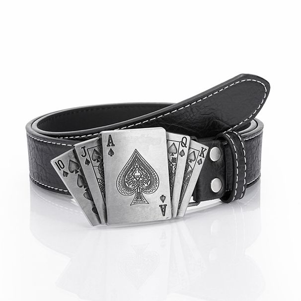 Punk Style Men's Playing Card Unisex Belt_viptrois.com