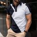 Men Polo Shirt Stripes Short Sleeve T-shirt Male Breathable Tops Business Turn Down Collar Streetwear Luxury Brand High Quality_viptrois.com