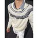 Retro Men's Base Shirt, Round Neck, Lazy And Slim Fit, Casual Long Sleeved Knit Shirt_viptrois.com