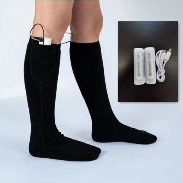 Pure For Feet Winter USB Charging Thermal Modal Cotton Thickened Heating Ski Electric Heated Socks_viptrois.com