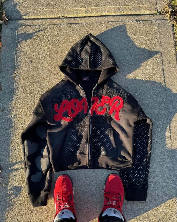 Men's Clothing Dark Hoodie Unisex Hoodie Gothic Couple Style Harajuku Zipper Sweater Loose Cardigan Sweater_viptrois.com