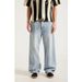 Men's Wide Leg Retro Washed Straight Loose Light Colored Casual Trousers Trendy Distressed Denim_viptrois.com