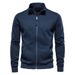 Pure 2024 Autumn Winter New Stand Collar Zipper Long Sleeve Sweatshirt Cross-Border Versatile Men's Sports Color-Block Casual_viptrois.com