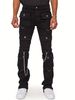 new men's denim straight pants European and American street fashion ins popular stretch workwear denim straight pants_viptrois.com