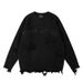 Vintage Distressed Letter Jacquard Sweater – Oversized Comfort Knit Pullover For Men (Black/Red/Light Blue/Gray/Burgundy, S/M/L/XL/2XL)_viptrois.com