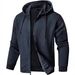 Men's Lightweight Waffle-Knit Zip Hoodie – Full-Zip Pullover With Stand Collar (M-4XL, 5 Colors)_viptrois.com