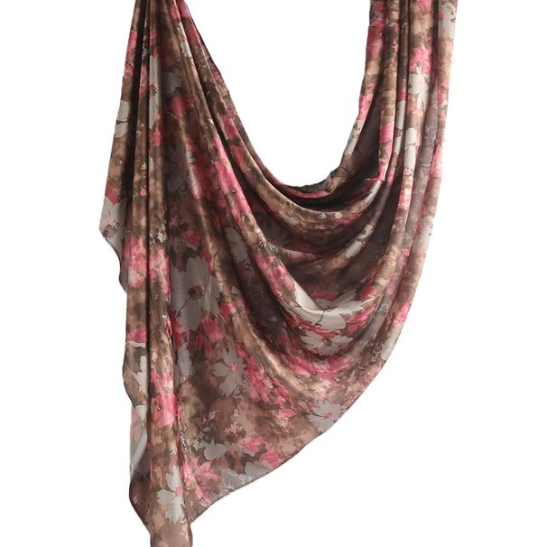Muslim headscarf Silk Printed Scarf National Shawl Senior Printed National Scarf Shawl Headscarf 180*85cm_viptrois.com