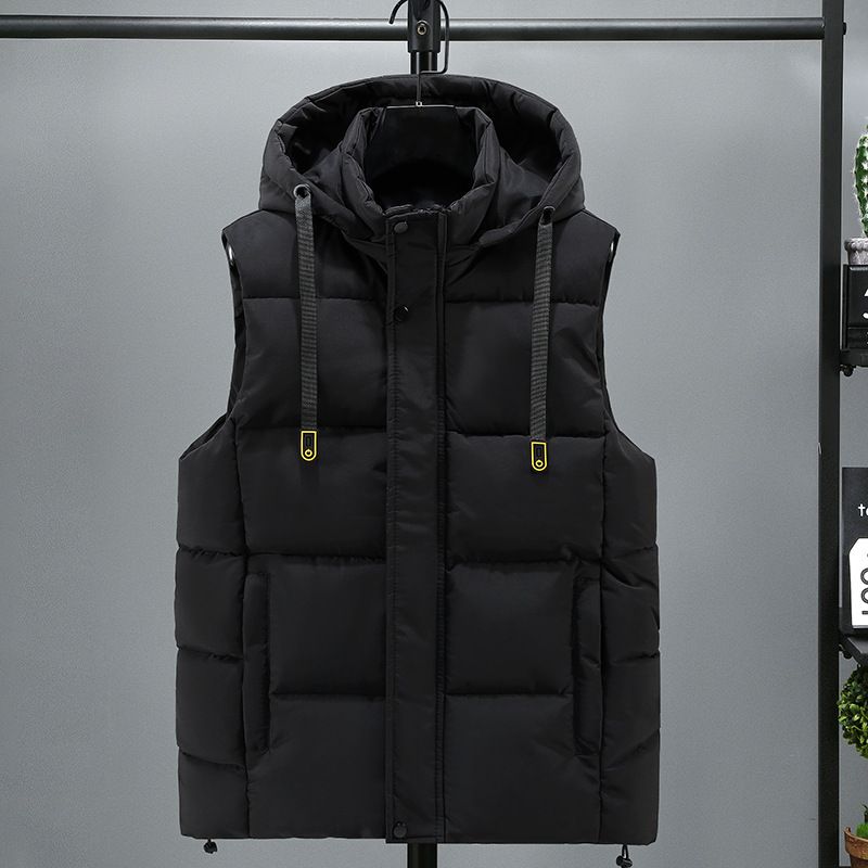 Men's Casual Vest Jacket - Thickened Cotton Padded Sleeveless Coat, Loose Fit, Stylish & Warm Outerwear For Teens & Young Adults_viptrois.com
