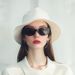 Glasses For Women Personality Trend Version Sunglasses Elegant Round Face Sunglasses Retro 9055 Square Curved Screen_viptrois.com