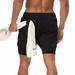 Men's Sports Leisure Outdoor Fitness Running Training Pants Two In One Men's Shorts_viptrois.com