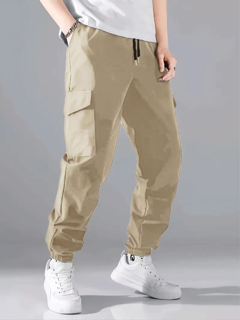 Men's Clothing New Large Size Men's Multi Pocket Overalls Pants High Street Fashion Retro Casual Cuffed Trousers_viptrois.com