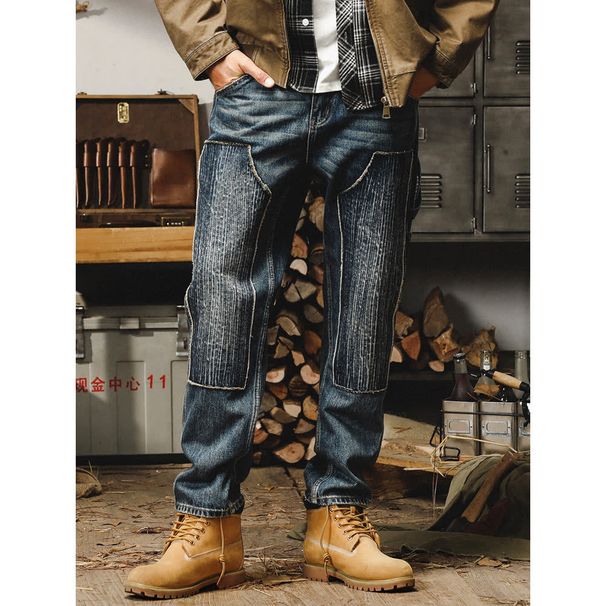 Men's Clothing Retro Jeans Casual Pants Straight Loose Versatile Handsome Trendy Men's Pants_viptrois.com
