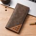 Men's Bags Frosted Retro Men's Long Wallet Stitching Contrast Color Men's Wallet Multi Card Slots Wallet Casual Suit Bag Long Wallet_viptrois.com