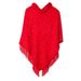 Unisex Spring and autumn sequins solid color pullover collar cape knit cape_viptrois.com