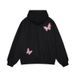 Plaid Patchwork Butterfly Embroidery Patch Hoodie Loose Couple Men And Women 2025 Autumn New Top_viptrois.com