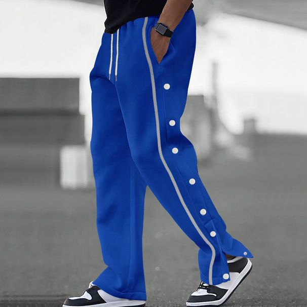 Men's Casual Drawstring Pants - Soft Polyester Lounge Sweatpants For Comfort & Style (Black, White, Grey, Khaki, Bluish) - S-XXXL_viptrois.com