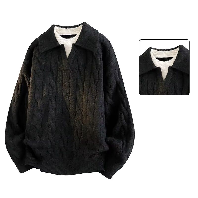 Versatile Sweater Men's Autumn And Winter Fashion Lazy Style Knitted Sweater Sweater_viptrois.com