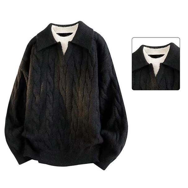 Versatile Sweater Men's Autumn And Winter Fashion Lazy Style Knitted Sweater Sweater_viptrois.com