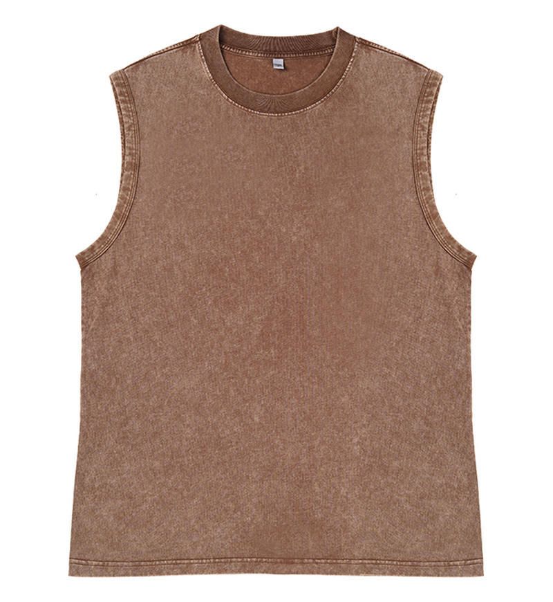 Men's Clothing Trendy Brand Heavyweight Waistcoat Vest For Men Retro Washed Old Design Sleeveless T Shirt Sports_viptrois.com