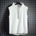 Men's Summer Fitness Hooded Vest Sleeveless Trendy Sports Top for Outdoor Wear_viptrois.com