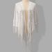 Lace Shawl Scarf - Floral Triangle Wedding Veil For Bride & Bridesmaids (Elegant Banquet Accessory)_viptrois.com