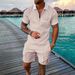 Men's Clothing Fashion Casual Suit 3D Digital Printing Zipper Short Sleeve Shorts_viptrois.com