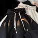 Autumn/Winter Waffle Hoodie Men's Trendy Retro Plush Loose Coat_viptrois.com
