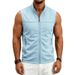 Men's Clothing Men's Zipper Stand Collar Sleeveless Workwear Outdoor Horse Style Top Solid Color Summer Style_viptrois.com