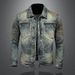 Men's Clothing Long Sleeved Lapel Cardigan Denim Jacket For Boys Niche Design Trendy Cool Personality_viptrois.com