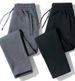 Men's Heavy-Duty Work Pants - Winter Fleece-Lined, Durable Polyester Blend, Loose Fit For Construction & Labor (Black, Dark Grey, Light Grey)_viptrois.com