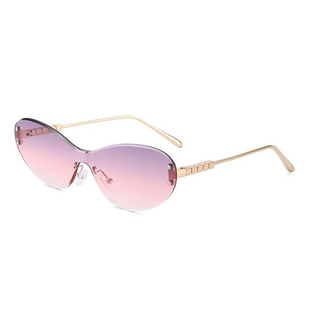 Metal Single Beam Large Frame Polygonal Sunglasses For Women Retro Simple European And American Ins Street Shooting Beach Sunshade Sunglasses Trend_viptrois.com