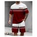 Men's Summer Letter Print Sportswear Set Casual Short Sleeve T-Shirt And Shorts Two-Piece Outfit Breathable Polyester Fabric_viptrois.com