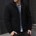 Men's Clothing Spring And Autumn Men's Zip-Up Hoodie – Streetwear Pullover With Doberman Print & Side Pockets (S-XXL, Black/Charcoal Grey)_viptrois.com