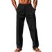 Men's Clothing Men's Hip Hop Breathable Linen Loose Casual Sports Trousers_viptrois.com